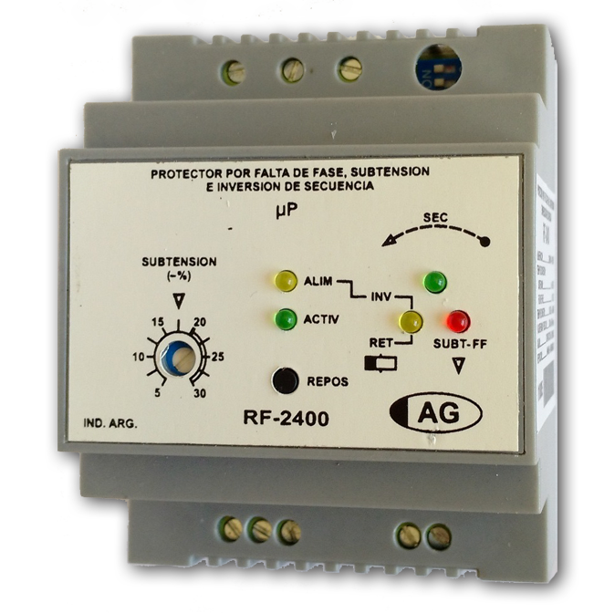 RF-2400 Protector Trifásico por Falta de Fase, Subtensión e Inversión de Secuencia