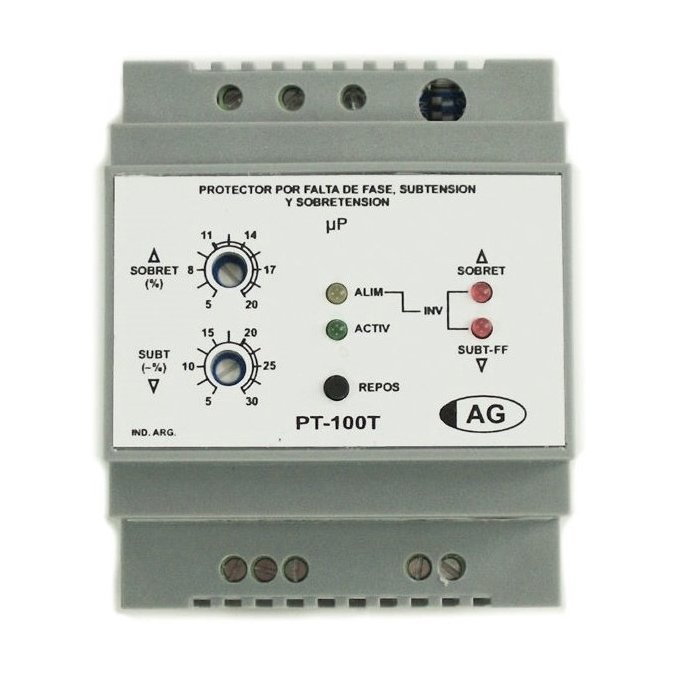 PT-100T  Protector Trifásico por Falta de Fase, Sub y Sobretensión