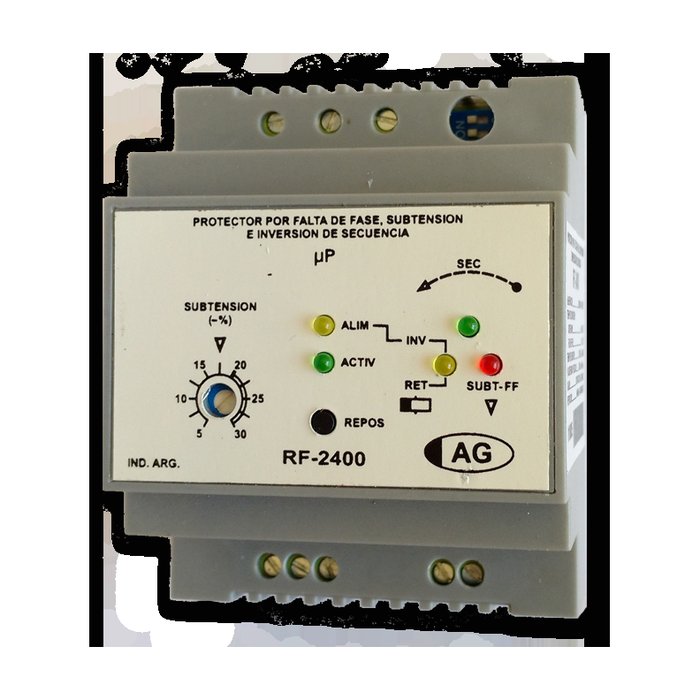 RF-2400  Protector Trifásico por Falta de Fase, Subtensión e Inversión de Secuencia.